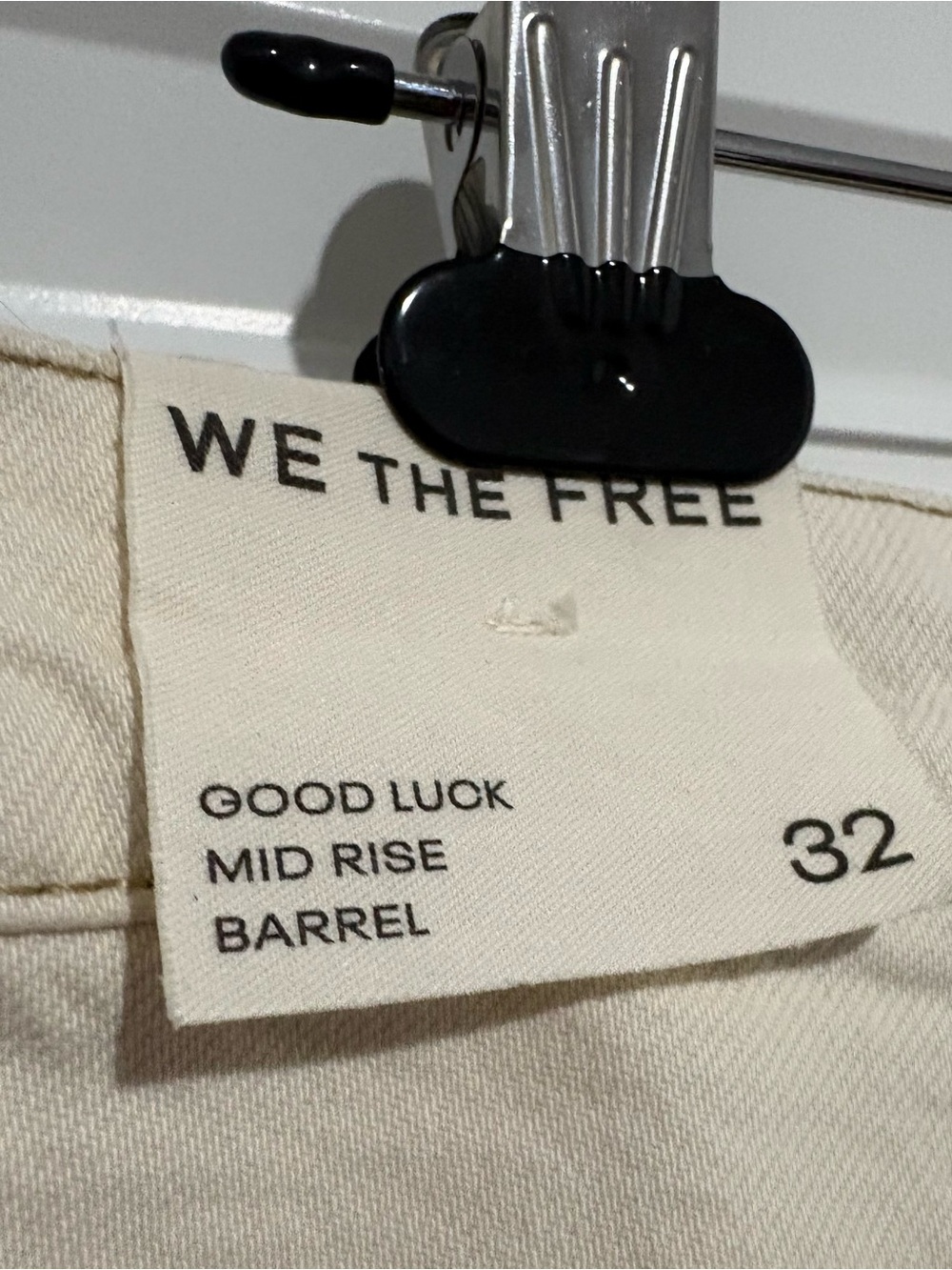 NWT Free People We The Free Good Luck Midrise Barrel Jeans in Milk Size 32 - Picture 8 of 8